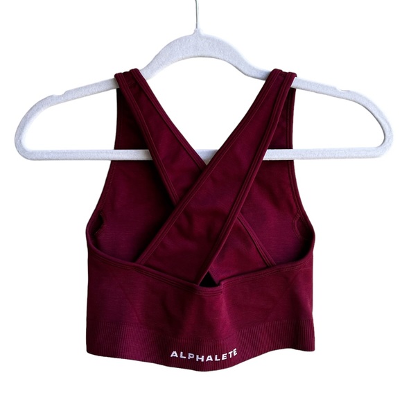 Alphalete Amplify High-Impact Padded Sports Bra - Bordeaux, Size Small - Picture 4 of 9